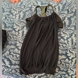 lululemon athletica Black Tank Top with Yellow Trim